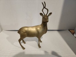 Vintage Mid Century Modern brass Antelope Deer figurine 10x6.5 - £28.92 GBP
