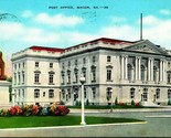United States Post Office Building Macon Georgia GA Linen Postcard A5 - £2.29 GBP