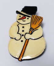 Vintage Snowman Brooch Pin Christmas Holiday 2.5&quot; Signed W Germany - £19.34 GBP