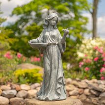 Zaer Ltd. 3.2ft. Tall Magnesium-Cement Standing Girl Statue with a Bird and Bowl - $329.95