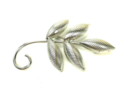 Antique Sterling Silver Leaf Pin Brooch Early Napier Circa 1923 textured vintage - £23.68 GBP