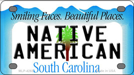 Native American South Carolina Blue Novelty Mini Metal License Plate Tag - £11.82 GBP