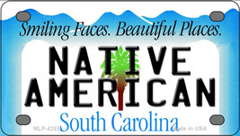 Native American South Carolina Blue Novelty Mini Metal License Plate Tag - £11.22 GBP