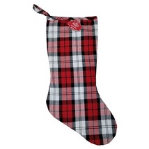 Holiday Time 18 Inch Christmas Stocking Red Tartan Plaid New - £4.68 GBP