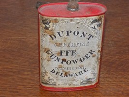 Vintage DUPONT Superfine FFFg Empty Gumpowder Tin - $143.55