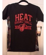 NBA UNK MIAMI HEAT BOYS 18/20 POLYESTER BLACK SHIRT NEW - $12.97