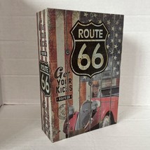 KYODOLED Hidden Metal Lock Box Diversion Book Safe w/Combo Lock Route 66 Design - $19.79