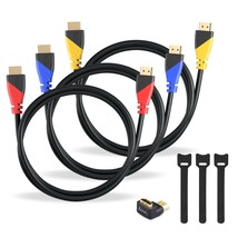 4K Hdmi Cable 3Ft 3 Pack 3 Color-Coded Hdmi Cables With Cable Ties, 60 Hz, 18Gbp - £20.45 GBP