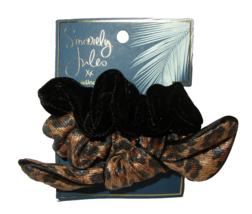 Scunci Sincerely Jules 2p Set Hair Ties Leopard and Black NEW - $4.45