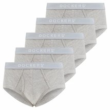 Dockers Mens Gray Underwear Bikini Briefs 100% Cotton Tag Free - 5 Pack - Large - £17.33 GBP