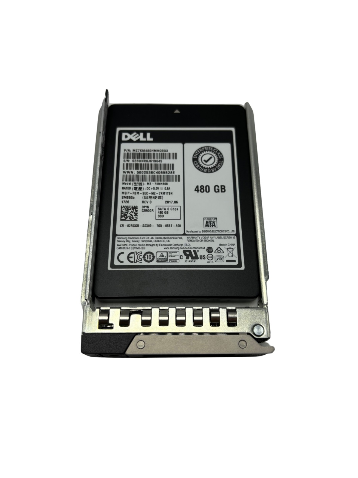 Dell 2RGGR 480GB MU SATA 6G SM863A 2.5&quot; Hard Drive 100% Health MZ-7KM480B - $49.48
