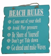 BEACH HOUSE RULES NAUTICAL RUSTIC TROPICAL ISLAND TIKI HANDMADE WOOD Sign - $19.74