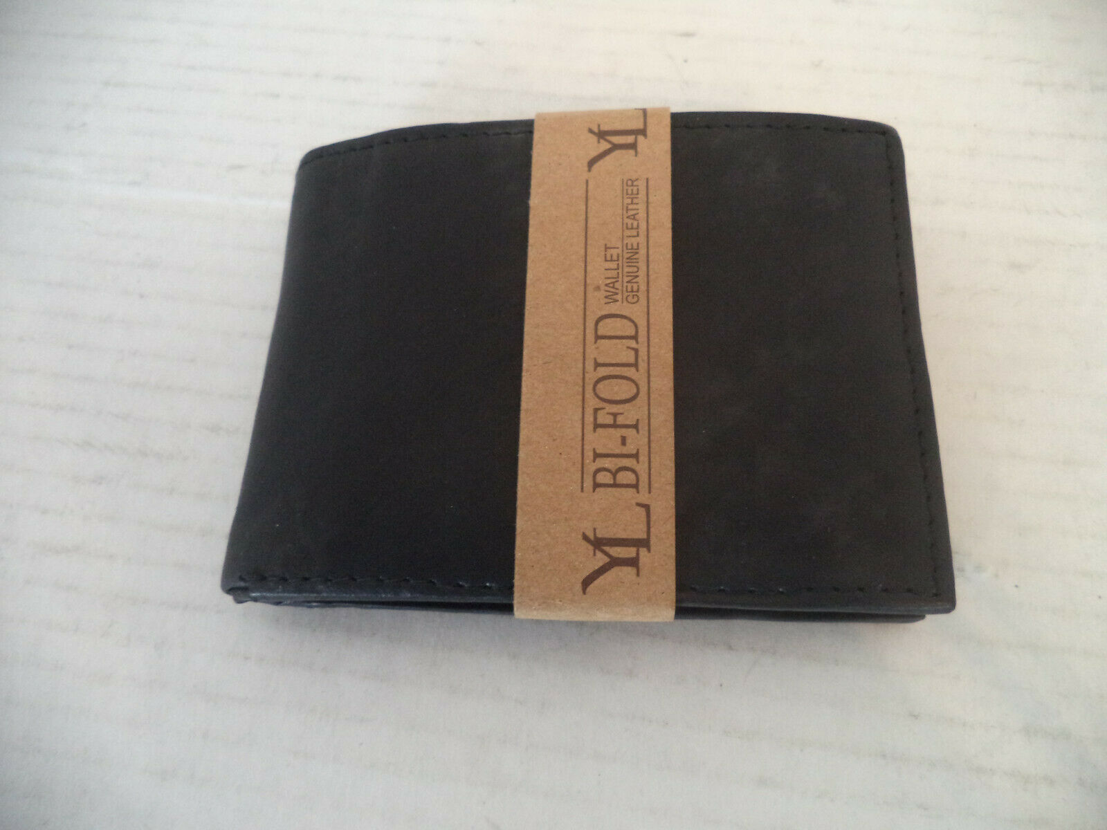 Men's Black YL Handmade Genuine Leather Bifld Wallet. Y 40 BLK. 4 1/2 X 3 1/2". - £18.79 GBP