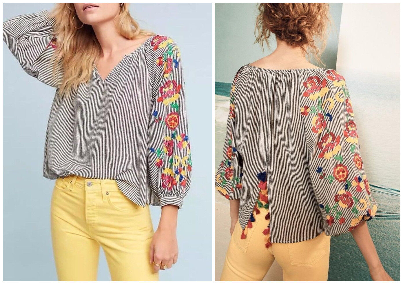 Primary image for Anthropologie Embroidered Soleil Top by Floreat Sz XXS - NWT Runs Large