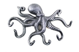 [Pack Of 2] Antique Silver Cast Iron Octopus Hook 11&quot; - £55.09 GBP