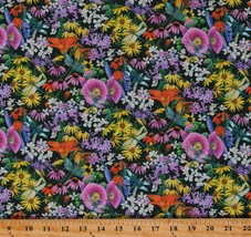 Cotton Dragonflies Flowers Floral Dragonfly Fabric Print By The Yard D364.50 - £22.77 GBP