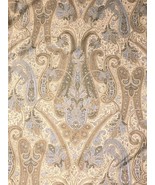 Handmade Blue Tan Paisley Drapes Pair 42x82 Drapery Panels - $42.08