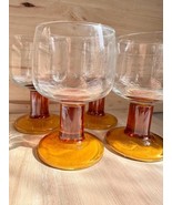 Italian Amber glass 70S, Kitchen decoration, set of 4 amber colored glasses - $1,245.33 MXN