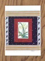 White Tiger Lilly on Deep Purple with Silver Dot Border Art Card  - £9.02 GBP