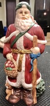 Too Cute Vintage Hand PaintSanta Figurine Musical We Wish You a Merry Ch... - $13.71