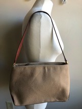 Kate Spade NY Camel Brown Wool Leather Purse Handbag 12x8 - $37.99
