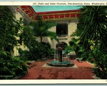Patio and Aztec Fountain Pan-American Union Washington DC UNP Linen Post... - $6.88