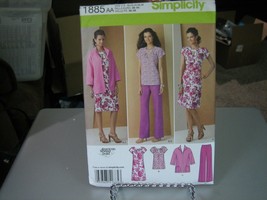 Simplicity 1885 Pullover Dress or Tunic, Jacket &amp; Pants Pattern - Size 1... - $6.24