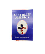 God Bless America Crucifix Cross Pin Lapel Cap Hat USA United States Flag - £7.47 GBP