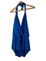 Magicsuit Miraclesuit Swimsuit Swim Layered 16W 1X Blue Halter Neck Womens - £66.31 GBP