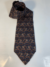 Christian Dior Silk Pointed Neck Tie-Blue/Grey Abstract 3”x54” Designer Mens Euc - £9.89 GBP