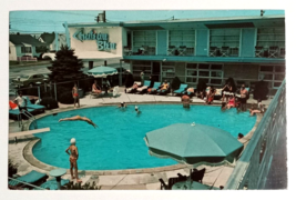 Chateau Bleu Motel Pool Umbrellas N Wildwood New Jersey NJ Koppel Postcard 1970s - £10.29 GBP