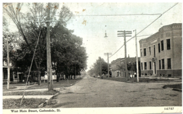 West Main Street Carbondale IL Illinois Buildings Homes Postcard 1913 - £17.80 GBP