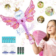 Princess Magic Bubble Wand Blower For Kids,Musical&amp;Light Up Automatic Bu... - £21.95 GBP
