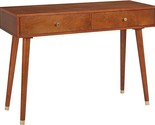 Cupertino 2-Drawer Wood And Veneer Console Table, Light Walnut Finish - $354.99