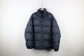 Vtg 90s Streetwear Mens XL Faded Duck Down Insulated Puffer Jacket Steel Blue - £57.32 GBP