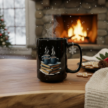 Stacked Books with Steaming Mugs Mug | Coffee Booklover Ceramic - $18.60