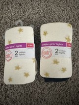 2XWonder Nations Toddler Girls Heavyweight Tights 2 Pc Gold Stars and Blue 6-18M - £10.10 GBP