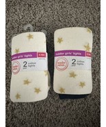 2XWonder Nations Toddler Girls Heavyweight Tights 2 Pc Gold Stars and Bl... - £9.77 GBP