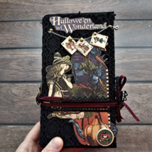 Halloween Alice in Wonderland junk journal handmade Spooky journal  - £399.67 GBP