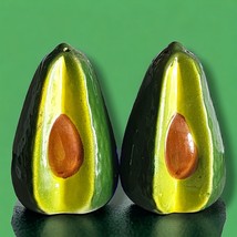 Vintage Ceramic Avocado Salt &amp; Pepper Shakers 3 X 2.25&quot; - £8.80 GBP