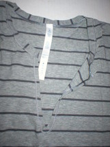 NWT Womens Lululemon New Yogi Cut Off Tee Top Shirt 10 12 Stripes Gray Yoga Soft - $158.40