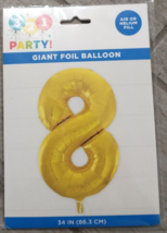 321 Party 34&quot; Giant Foil Balloon #8 - £3.09 GBP