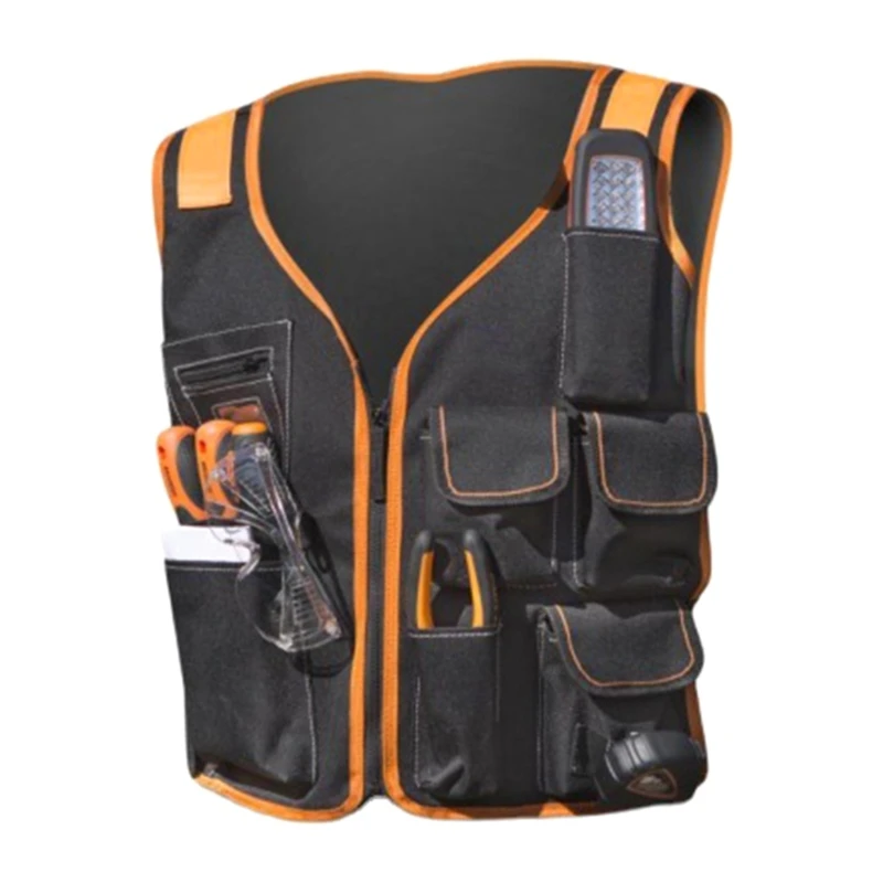 Work Vest Tool Vest Zipper Bag Multi-Pocket Safety Maintenance Kit for Carpenter - £53.87 GBP