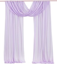 Wedding Arch Drapes 2 Panels 6 Yards Light Purple Sheer Fabric Drapery For - £28.13 GBP