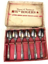 VTG WM ROGERS Fine Silverware Tea Spoons Set of 6 Teaspoons - £25.47 GBP