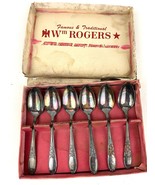 VTG WM ROGERS Fine Silverware Tea Spoons Set of 6 Teaspoons - £25.48 GBP