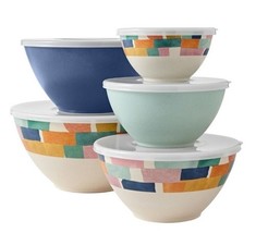 Member&#39;s Mark ~ Ten (10) Piece Nesting Bowl Set ~ Melamine ~ COLOR BLOCK - $1,104.63 MXN