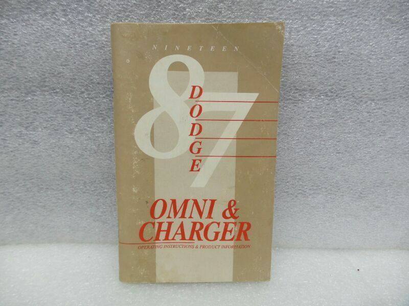 CHARGER   1987 Owners Manual 16591 - $12.86