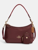 Coach Ellis Shoulder Bag Nylon Crossbody w/ Coin Pouch~NWT~ Wine CA205 - $222.75