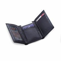 Bey Berk Tri-Fold Black Leather Wallet with ID Window - £36.70 GBP